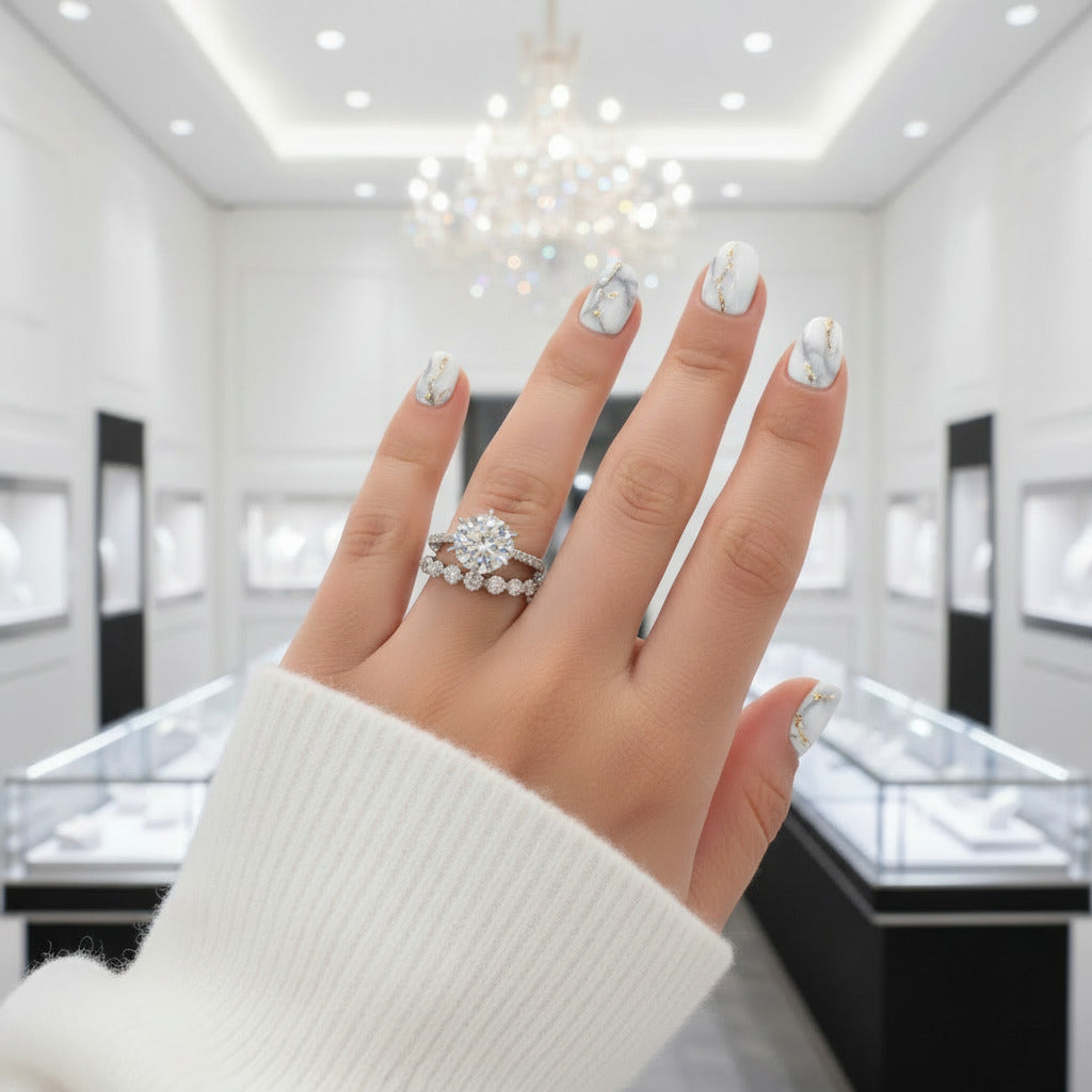 2.5ct Round Cut Simulated Diamond Options Bridal Ring Set-Black Diamonds New York