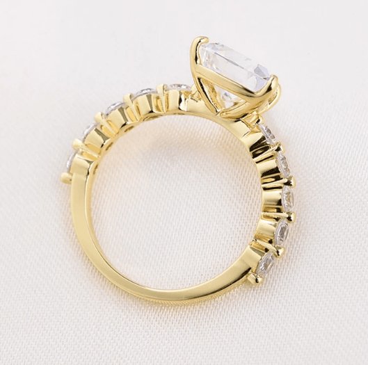 2.5ct Trillion Cut Sona Diamond Engagement Ring - Black Diamonds New York