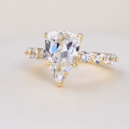 2.5ct Trillion Cut Sona Diamond Engagement Ring-Black Diamonds New York