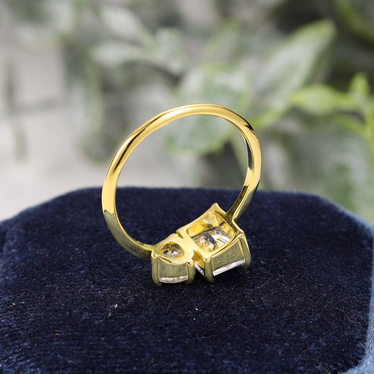 2.8ct Moissanite Two Stone Engagement Ring-Black Diamonds New York