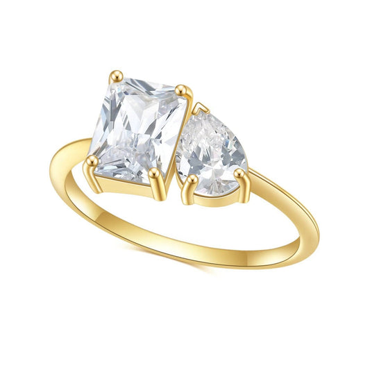 2.8ct Moissanite Two Stone Engagement Ring - Black Diamonds New York