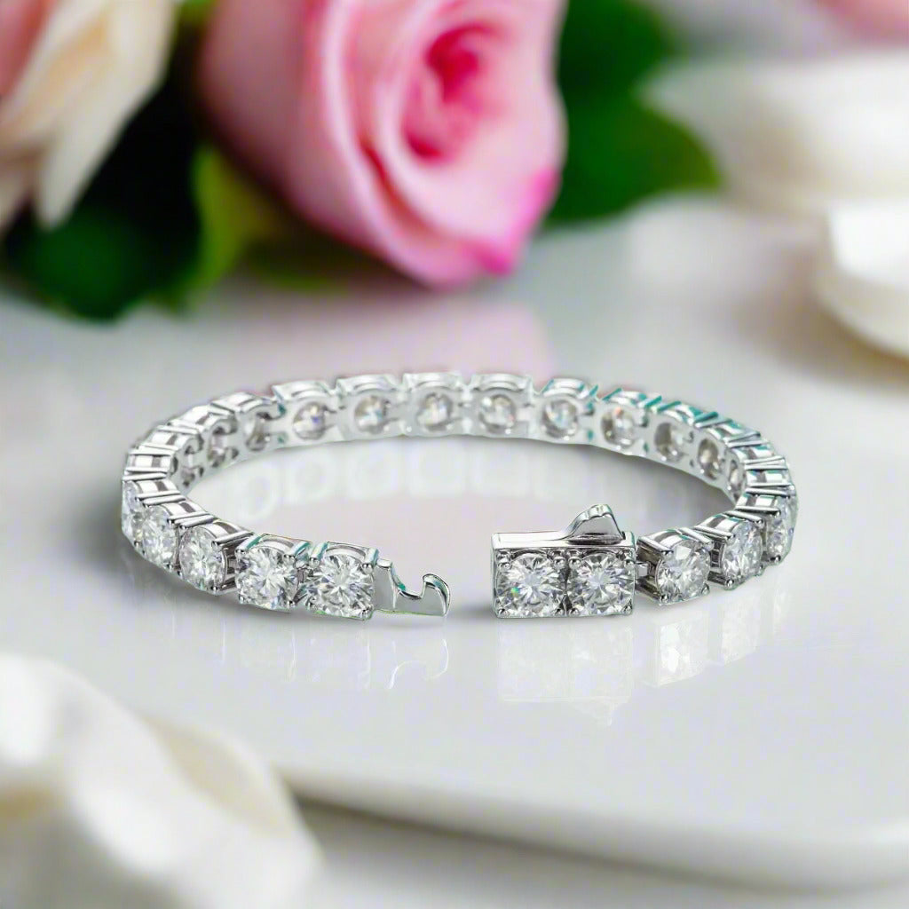 29.0 Ctw Round Cut Diamond Tennis Bracelet-Black Diamonds New York