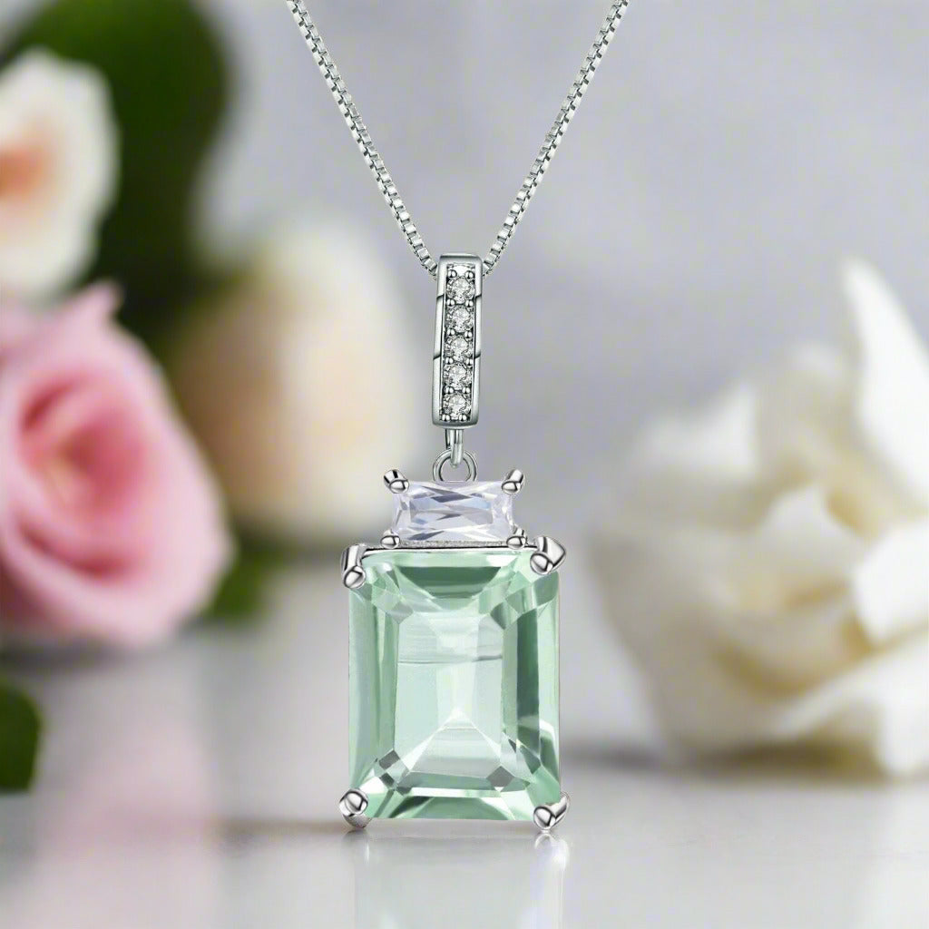 2.94 Ct Natural Moss Agate Classic Necklace-Black Diamonds New York