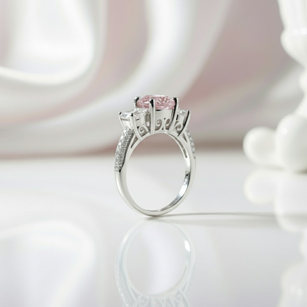 2.0 Ct 3-Diamond Vintage Style Ring-Black Diamonds New York