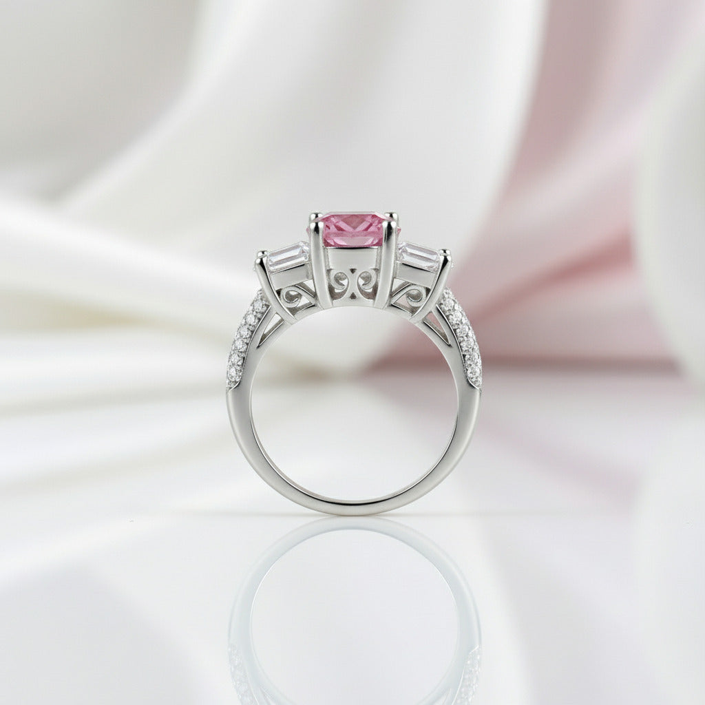 2.0 Ct 3-Diamond Vintage Style Ring-Black Diamonds New York