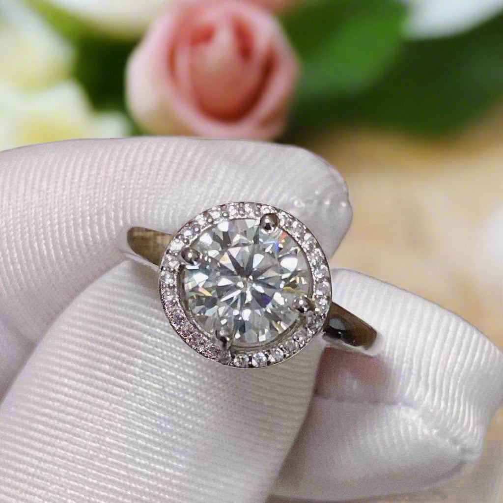 2ct 8mm Round Cut Diamond Engagement Ring-Black Diamonds New York