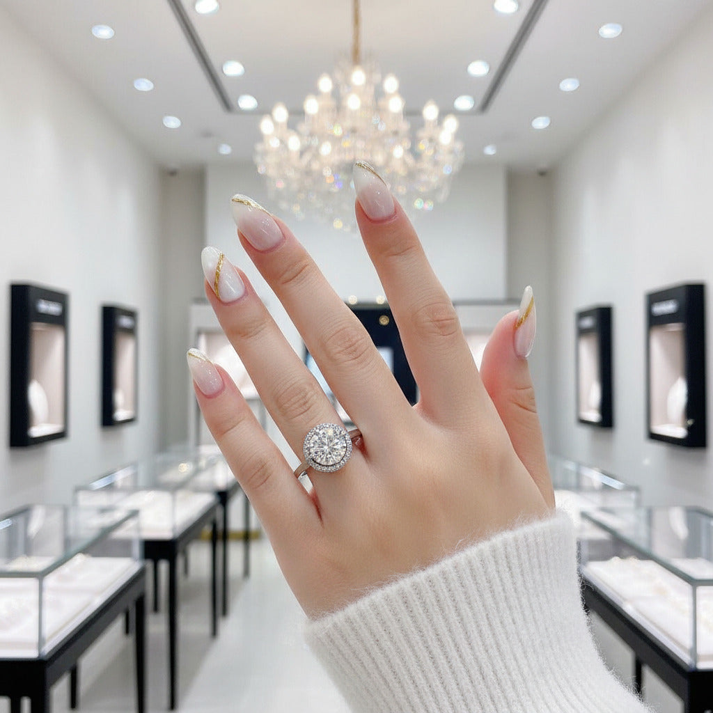 2ct 8mm Round Cut Diamond Option Engagement Ring-Black Diamonds New York