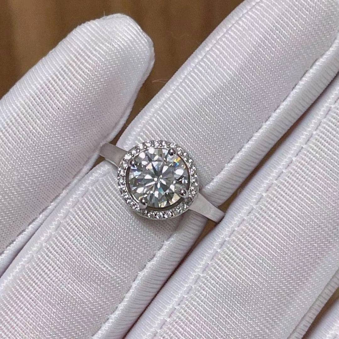 2ct 8mm Round Cut Moissanite Engagement Ring - Black Diamonds New York