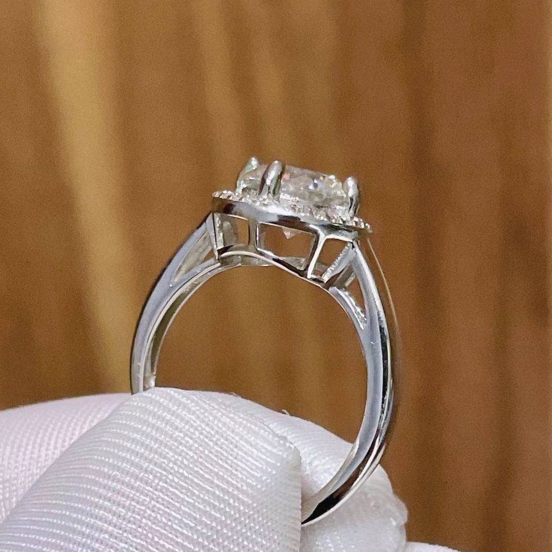 2ct 8mm Round Cut Moissanite Engagement Ring-Black Diamonds New York