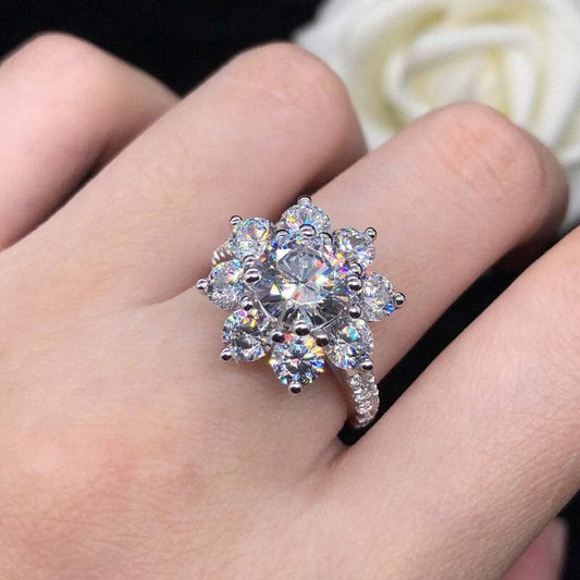 2ct 8mm Sun Flower Diamond Engagement Ring-Black Diamonds New York