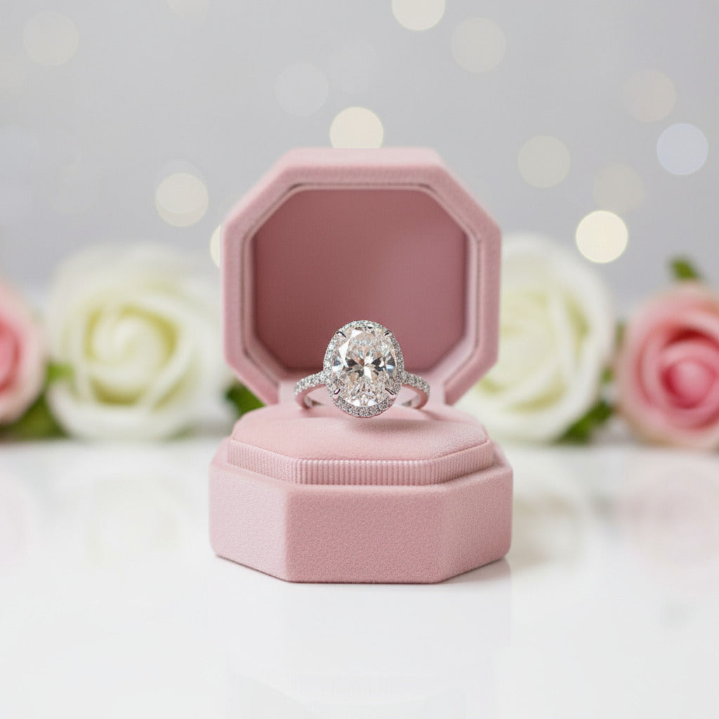 2.0 Ct D Color Oval Cut Diamond Engagement Ring-Black Diamonds New York