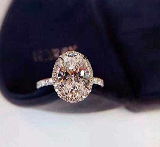 2ct D Color Oval Cut Diamond Engagement Ring-Black Diamonds New York