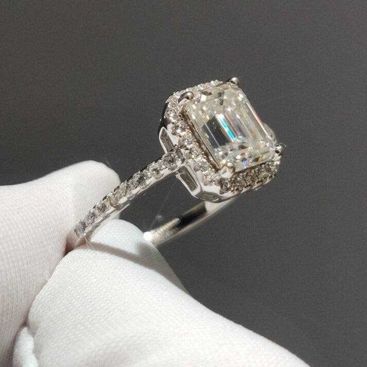 2ct Emerald Cut Excellent Diamond Engagement Ring-Black Diamonds New York