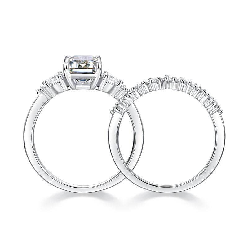 2ct Emerald Cut Diamond Ring Set-Black Diamonds New York