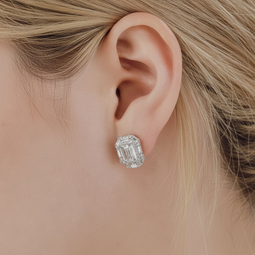 Ct Emerald Cut Diamond Stud Earrings – Black Diamonds New York