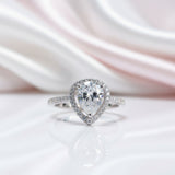 2ct Excellent Water Drop Diamond Option Wedding Ring