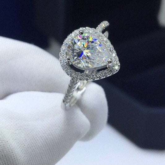 2ct Excellent Water Drop Diamond Wedding Ring-Black Diamonds New York