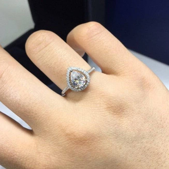 2ct Excellent Water Drop Diamond Wedding Ring-Black Diamonds New York