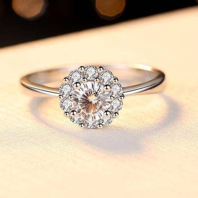2ct Flower Moissanite Diamond Engagement Ring-Black Diamonds New York