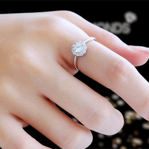 2ct Flower Moissanite Diamond Engagement Ring-Black Diamonds New York