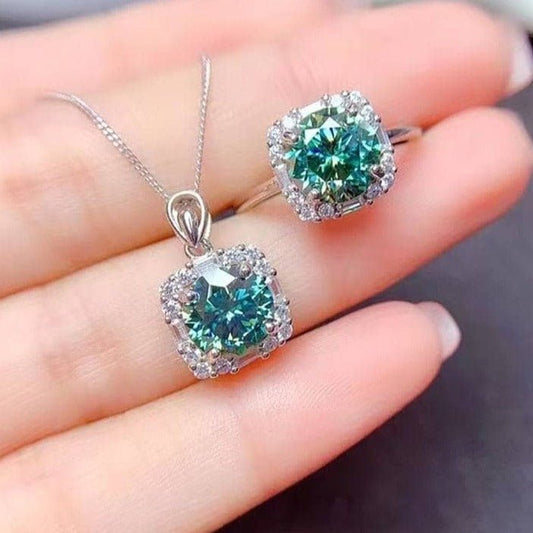 2ct Green Genuine Diamond Jewelry Sets-Black Diamonds New York