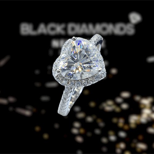 2ct Heart Cut D Color Moissanite Romantic Engagement Ring - Black Diamonds New York