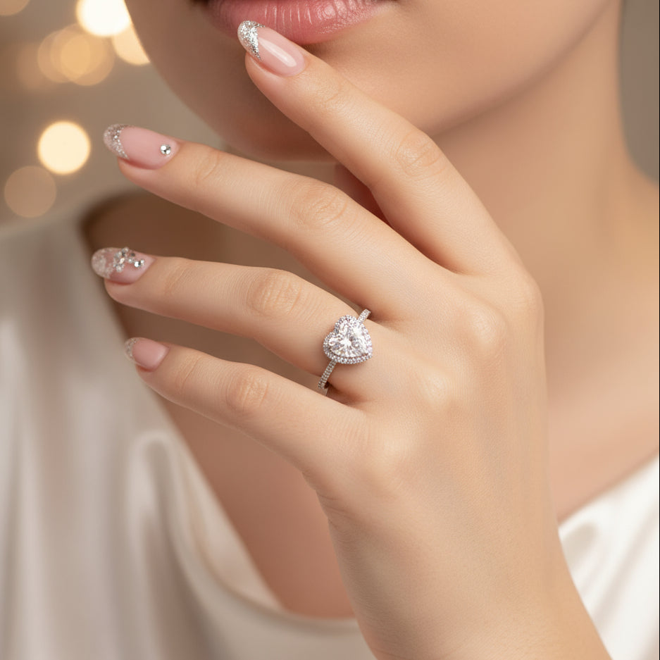 2ct Heart Cut D Color Diamond Romantic Engagement Ring-Black Diamonds New York