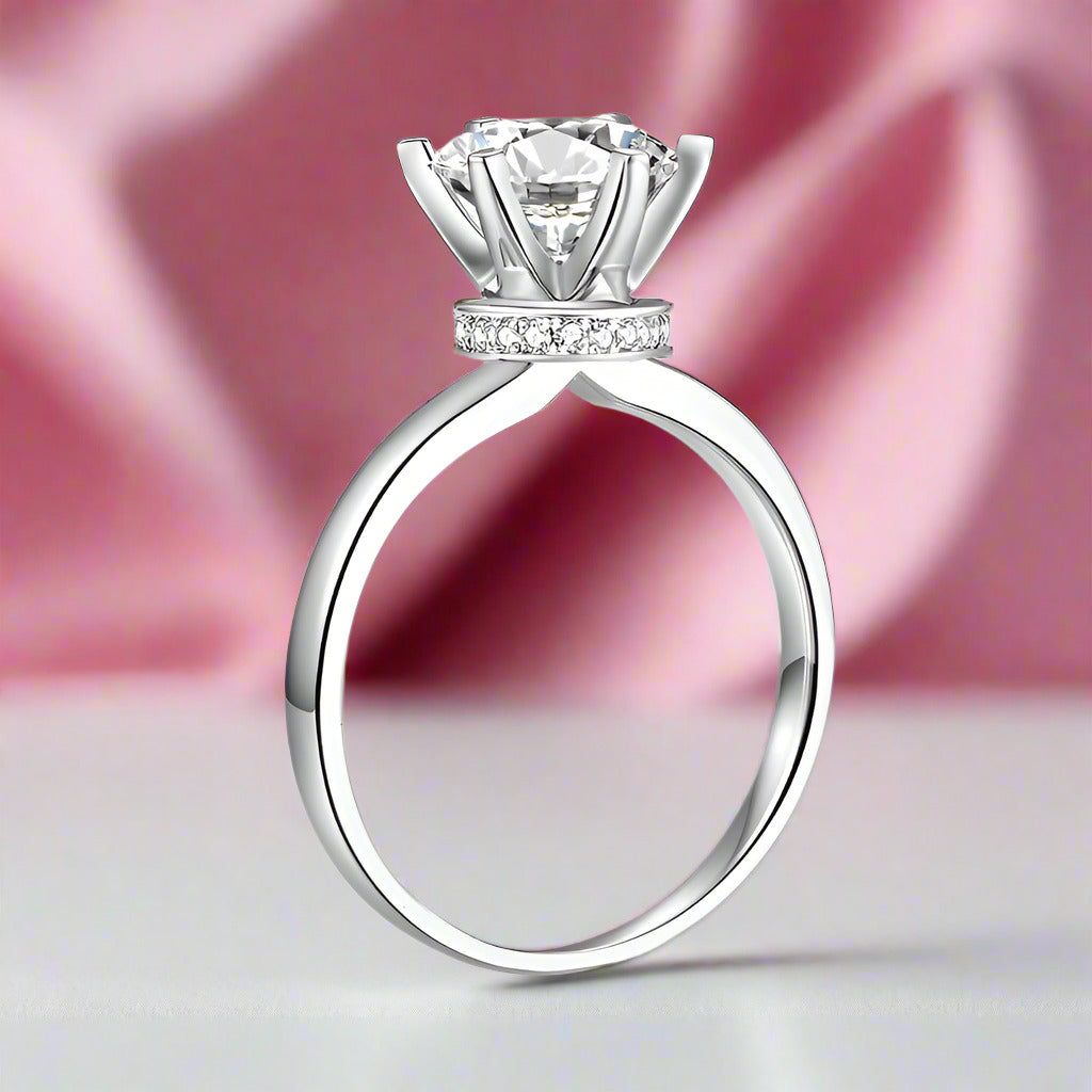 2ct Diamond 8mm 6 Claws Ring-Black Diamonds New York