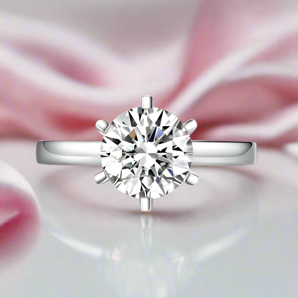 2ct Diamond 8mm 6 Claws Ring-Black Diamonds New York