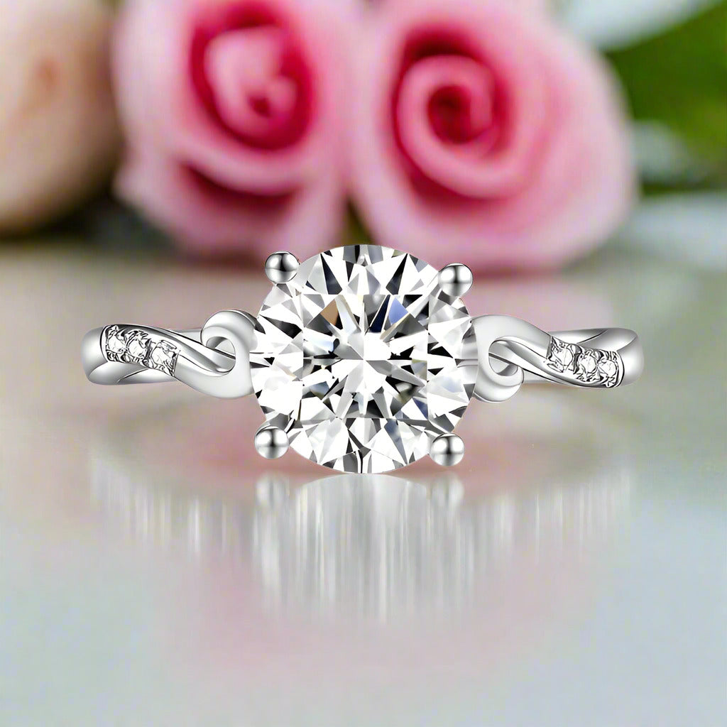 2ct Round Diamond Promise Ring-Black Diamonds New York