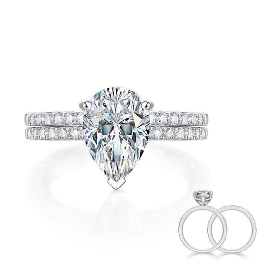 2ct Pear Cut Diamond Ring-Black Diamonds New York