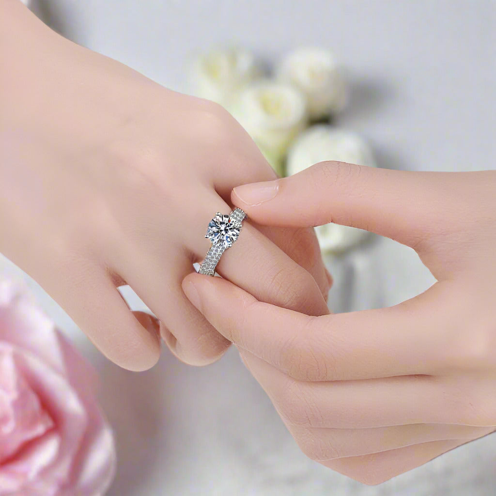 2.0 Ct Round Cut Diamond Engagement Ring-Black Diamonds New York