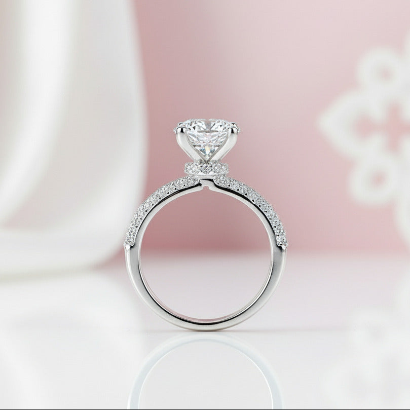 2.0 Ct Round Cut Diamond Option Engagement Ring-Black Diamonds New York