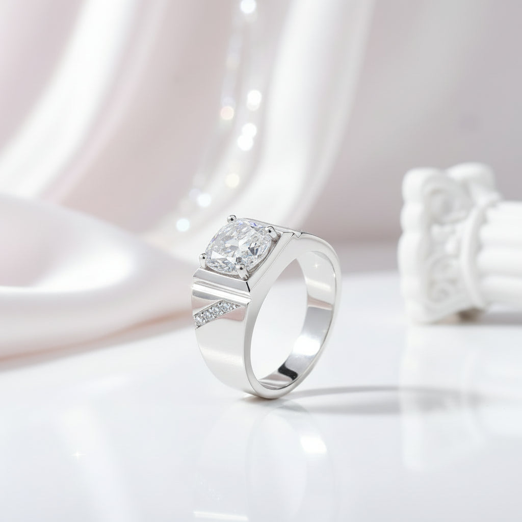Round Brilliant Diamond Option Men's Wedding Band-Black Diamonds New York
