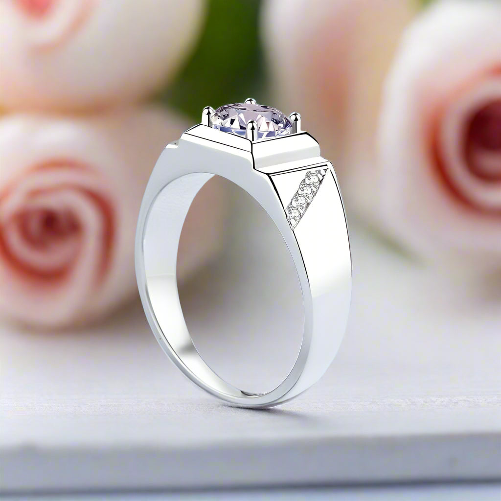 Round Brilliant Diamond Men's Wedding Band-Black Diamonds New York