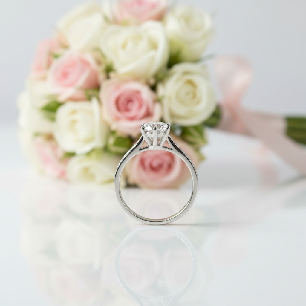 2.0 Ct Round Cut Diamond Option Engagement Ring-Black Diamonds New York