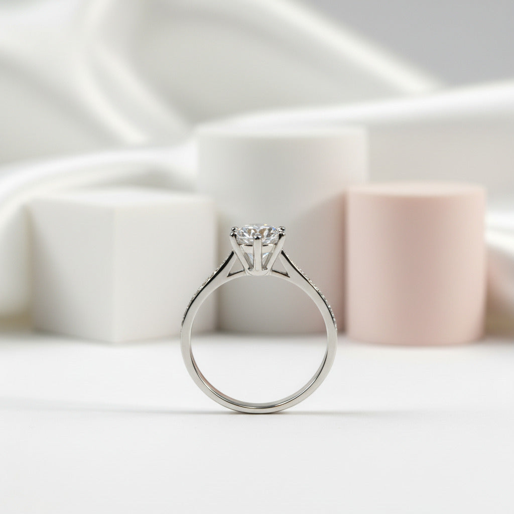 2.0 Ct Round Cut Diamond Engagement Ring-Black Diamonds New York