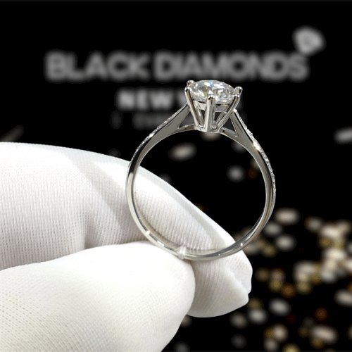 2ct Round Cut D Color Diamond Engagement Ring-Black Diamonds New York