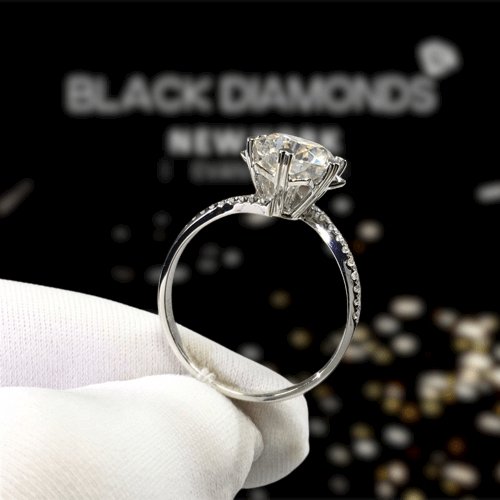 2ct Round Cut D Color Diamond Snowflake Engagement Ring-Black Diamonds New York
