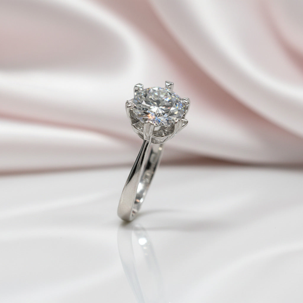 2ct Round Cut D Color Diamond Option Snowflake Engagement Ring-Black Diamonds New York
