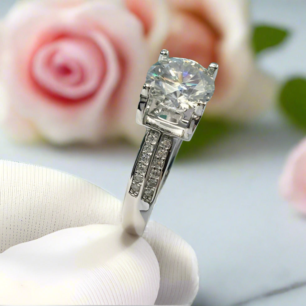 2ct Round Cut Diamond Cow Head Engagement Ring-Black Diamonds New York