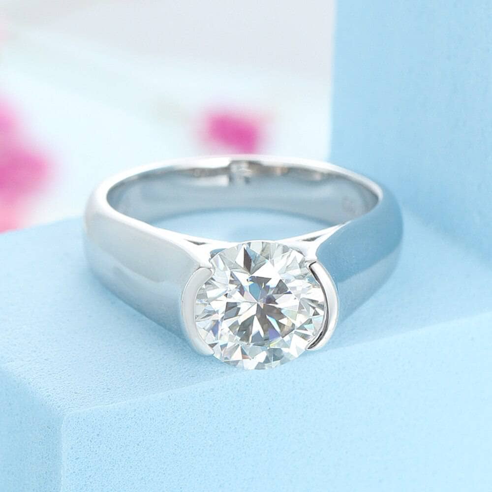 2ct Round Cut Diamond Engagement Ring-Black Diamonds New York