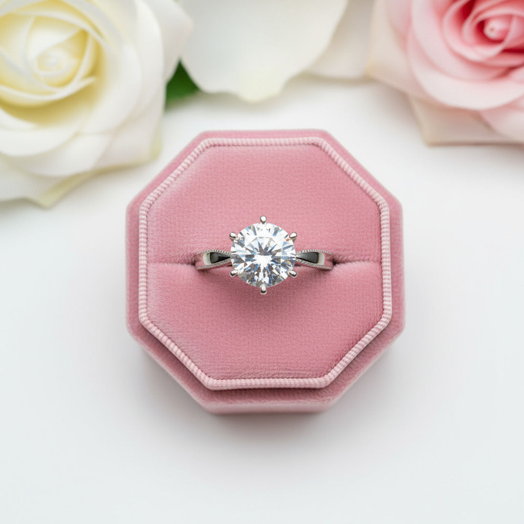 2.0 Ct Round Cut Diamond Engagement Ring-Black Diamonds New York