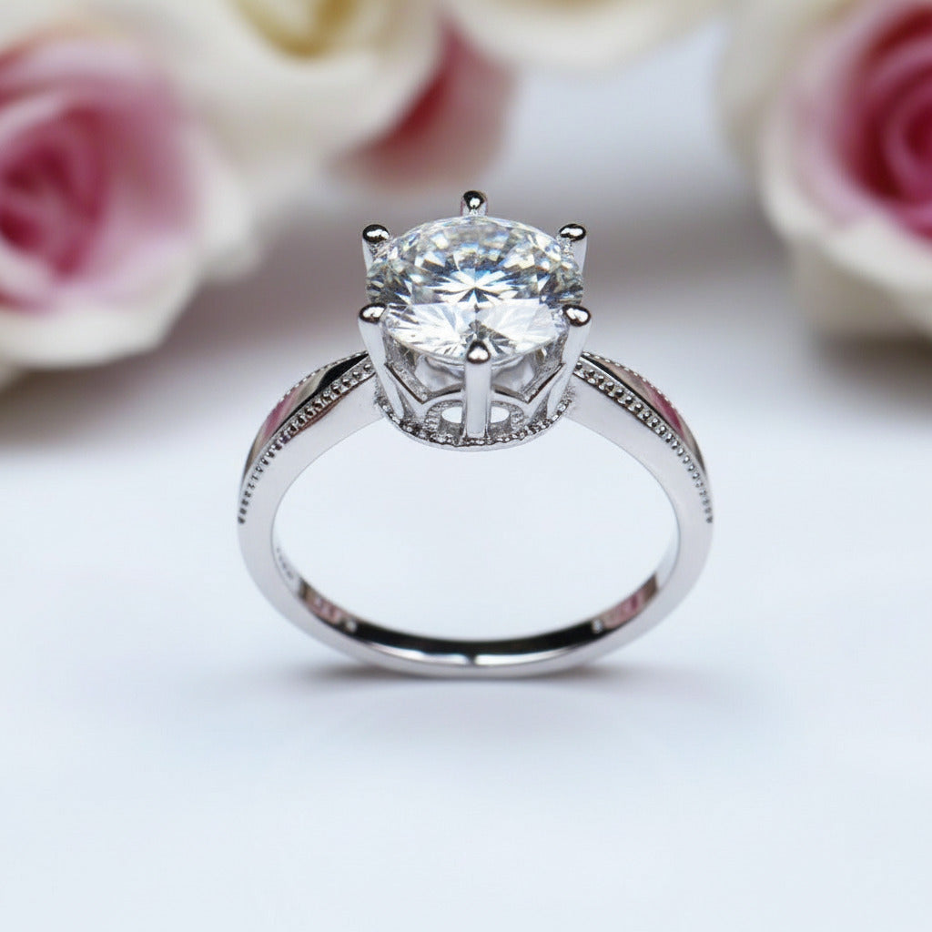 2.0 Ct Round Cut Diamond Engagement Ring-Black Diamonds New York