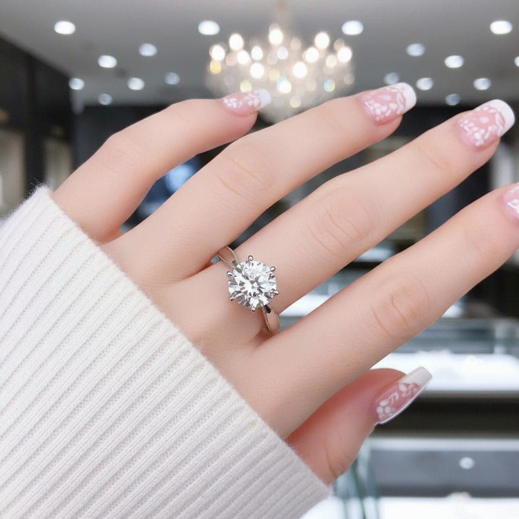 2.0 Ct Round Cut Diamond Engagement Ring-Black Diamonds New York