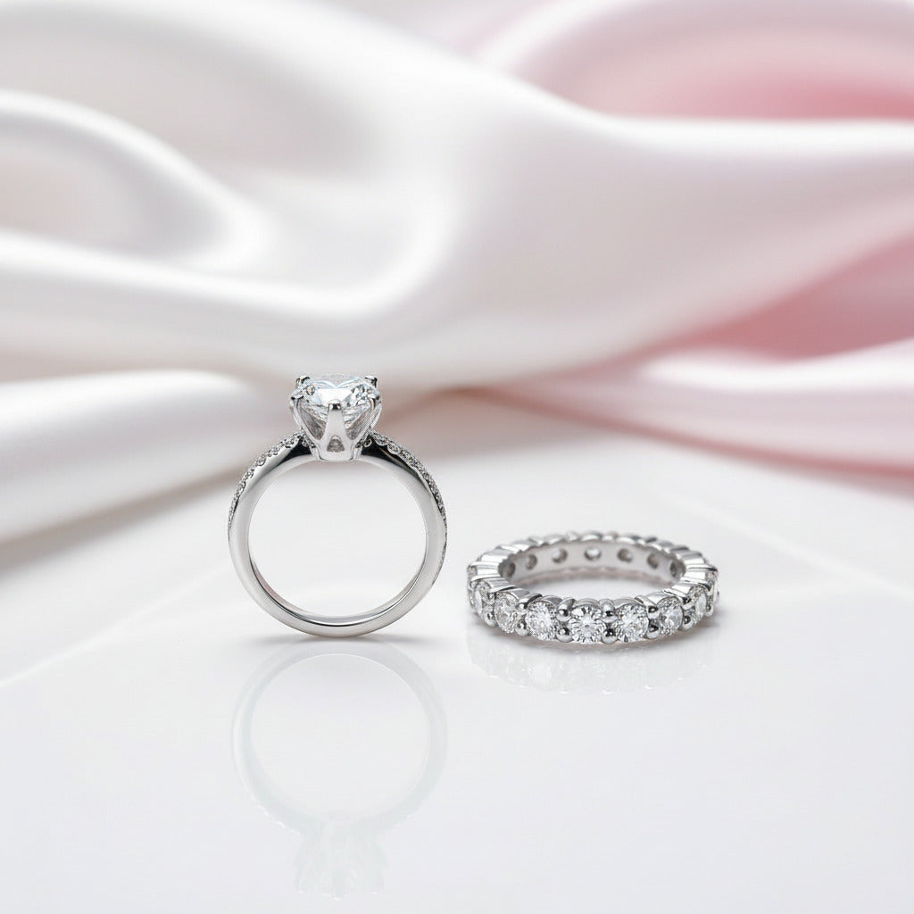 2ct Round Cut Diamond Eternity Ring Set-Black Diamonds New York