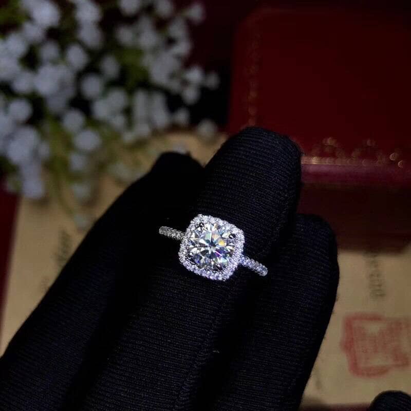 2ct Round Cut Diamond Halo Engagement Ring-Black Diamonds New York