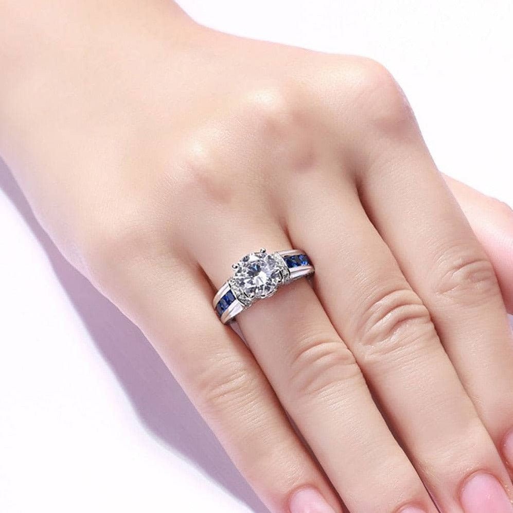 2ct Round Cut Moissanite Wedding Ring-Black Diamonds New York