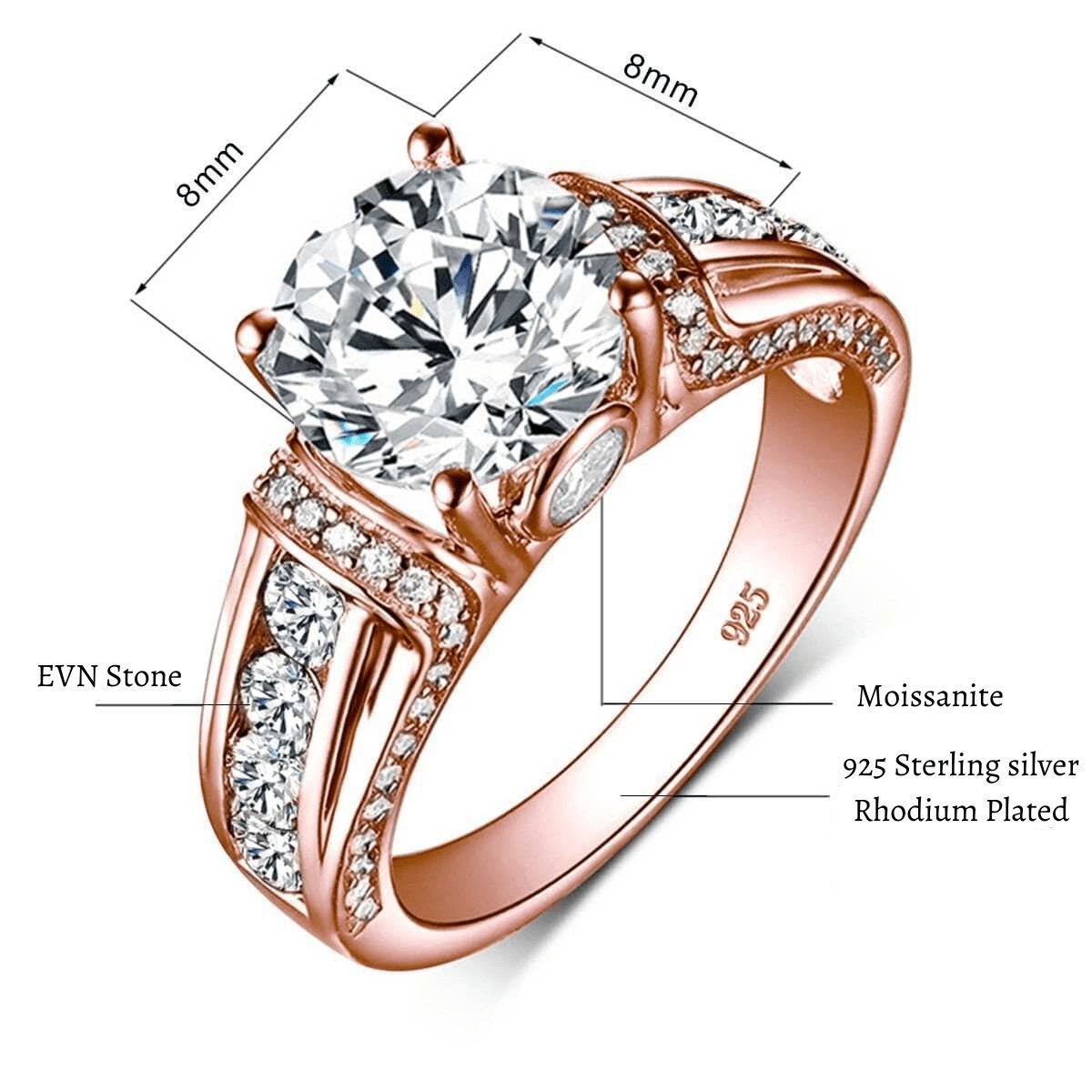 2ct Round Cut Moissanite Wedding Ring-Black Diamonds New York