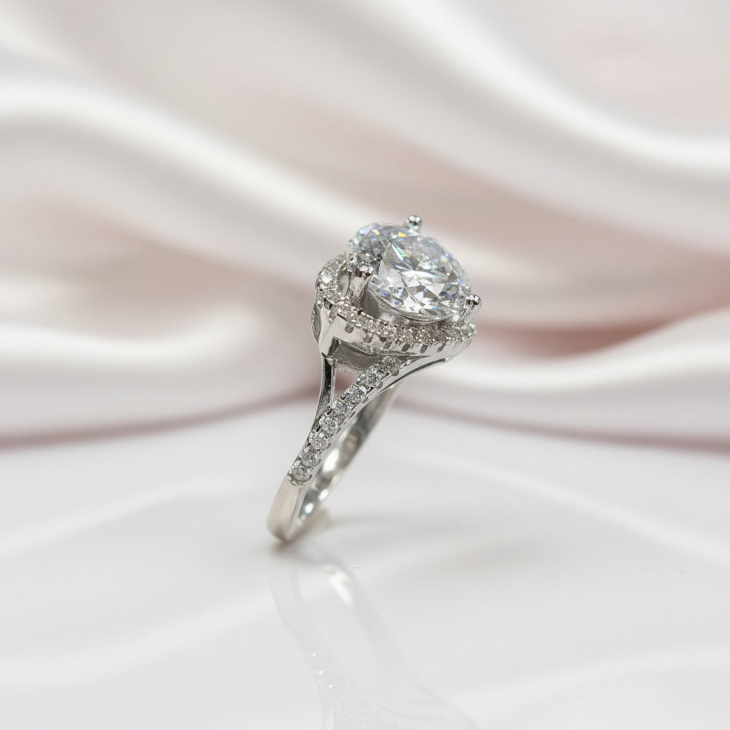 2.0 Ct Round Cut Diamond Option Heart Shape Engagement Ring-Black Diamonds New York